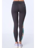 Sportleggings mit Streifen mit Graphitblumen MR15471 – Online-Shop – Boutique